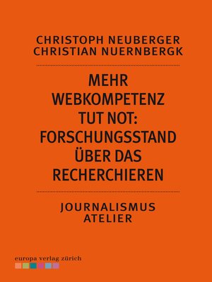 cover image of Mehr Webkompetenz tut not--Forschungsstand über das Recherchieren